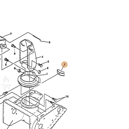 ECHO part 14300790 — IPL diagram snippet (6x zoom, amber highlight)