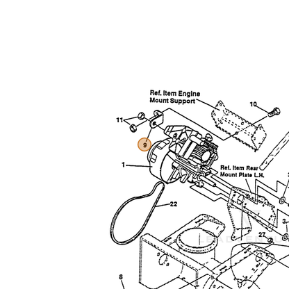 ECHO part 14301415 — IPL diagram snippet (6x zoom, amber highlight)