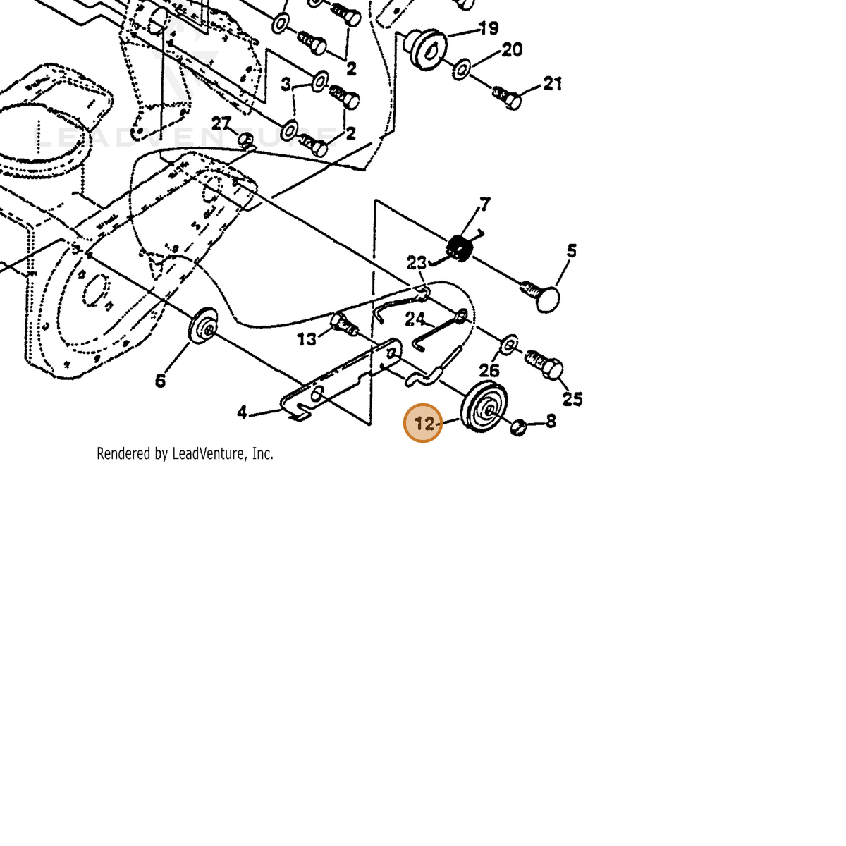 ECHO part 14301856 — IPL diagram snippet (6x zoom, amber highlight)