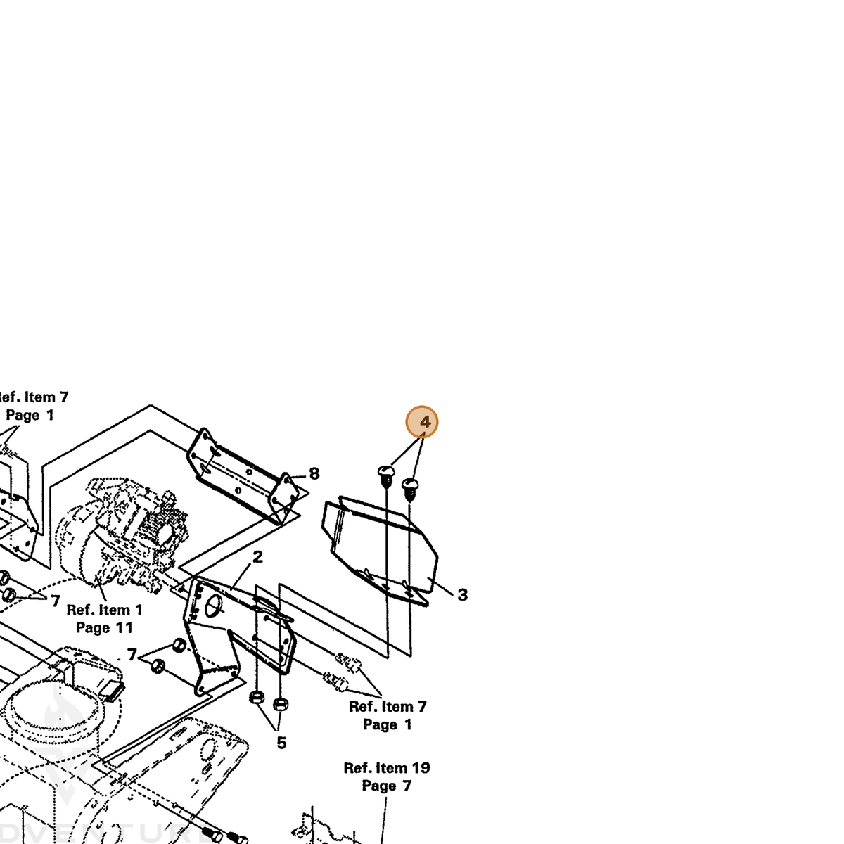 ECHO part 14302414 — IPL diagram snippet (6x zoom, amber highlight)