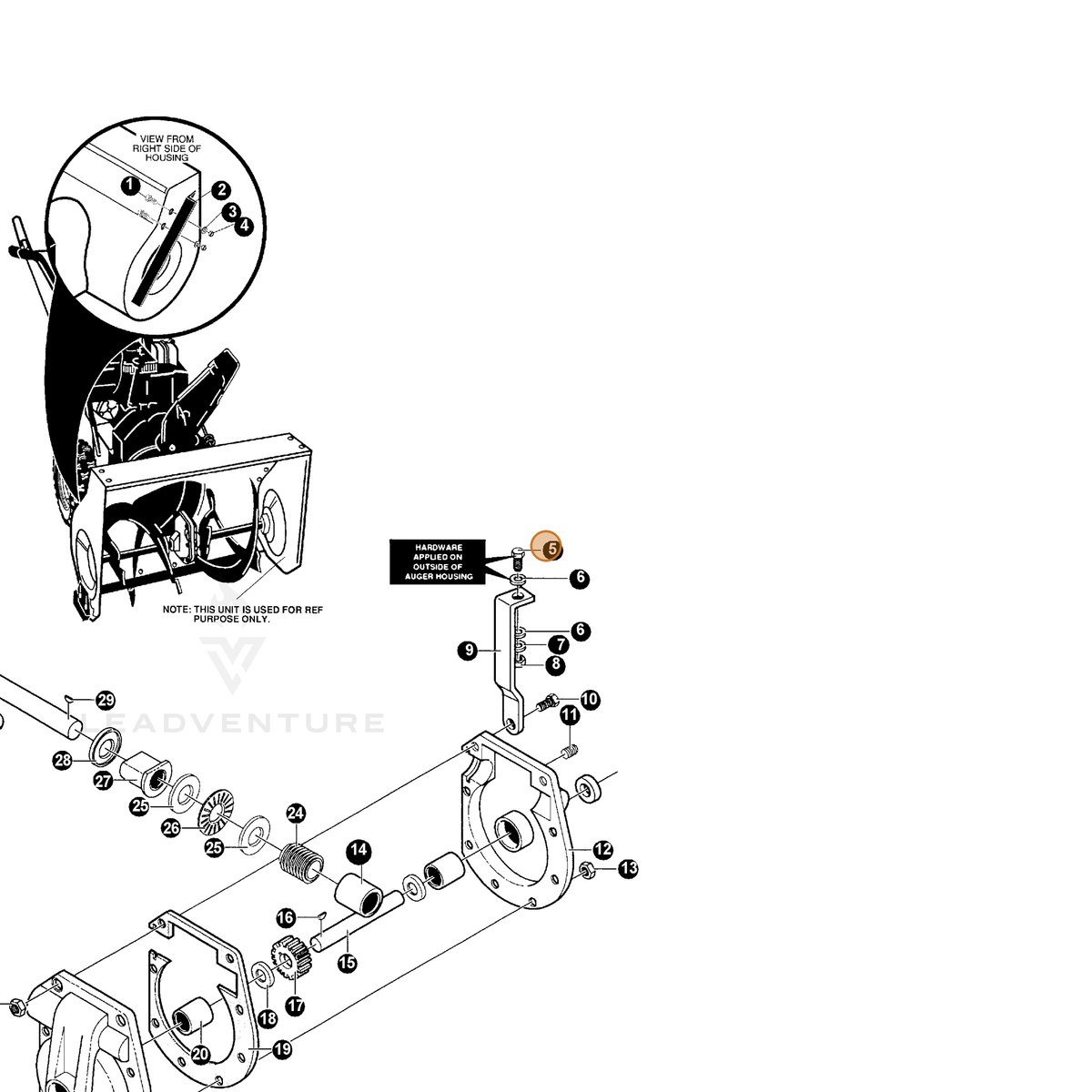 ECHO part 14302636 — IPL diagram snippet (6x zoom, amber highlight)