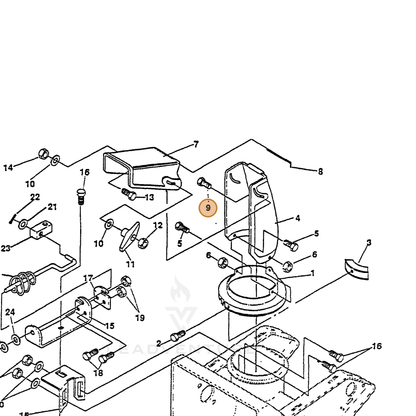 ECHO part 14302842 — IPL diagram snippet (6x zoom, amber highlight)