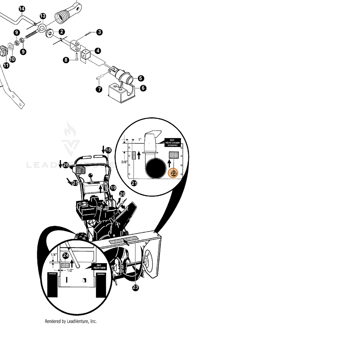 ECHO part 14302922 — IPL diagram snippet (6x zoom, amber highlight)