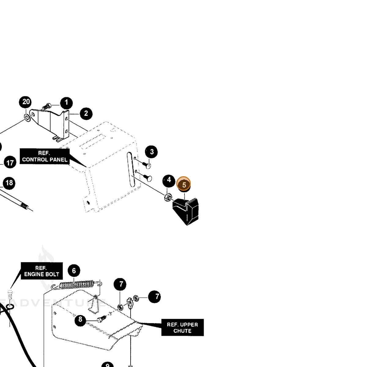 ECHO part 14304437 — IPL diagram snippet (6x zoom, amber highlight)