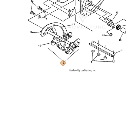 ECHO part 14307049 — IPL diagram snippet (6x zoom, amber highlight)