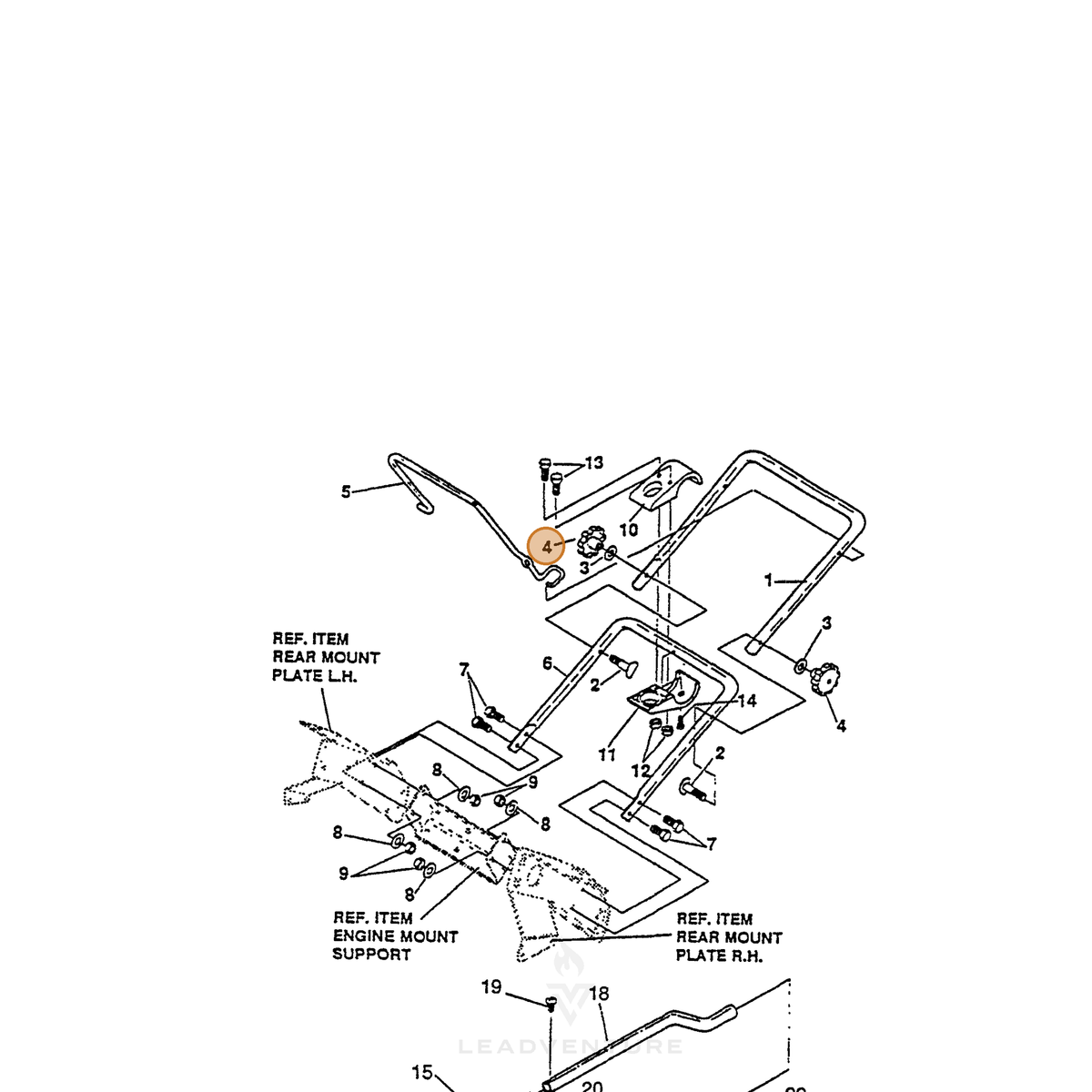 ECHO part 14307086 — IPL diagram snippet (6x zoom, amber highlight)