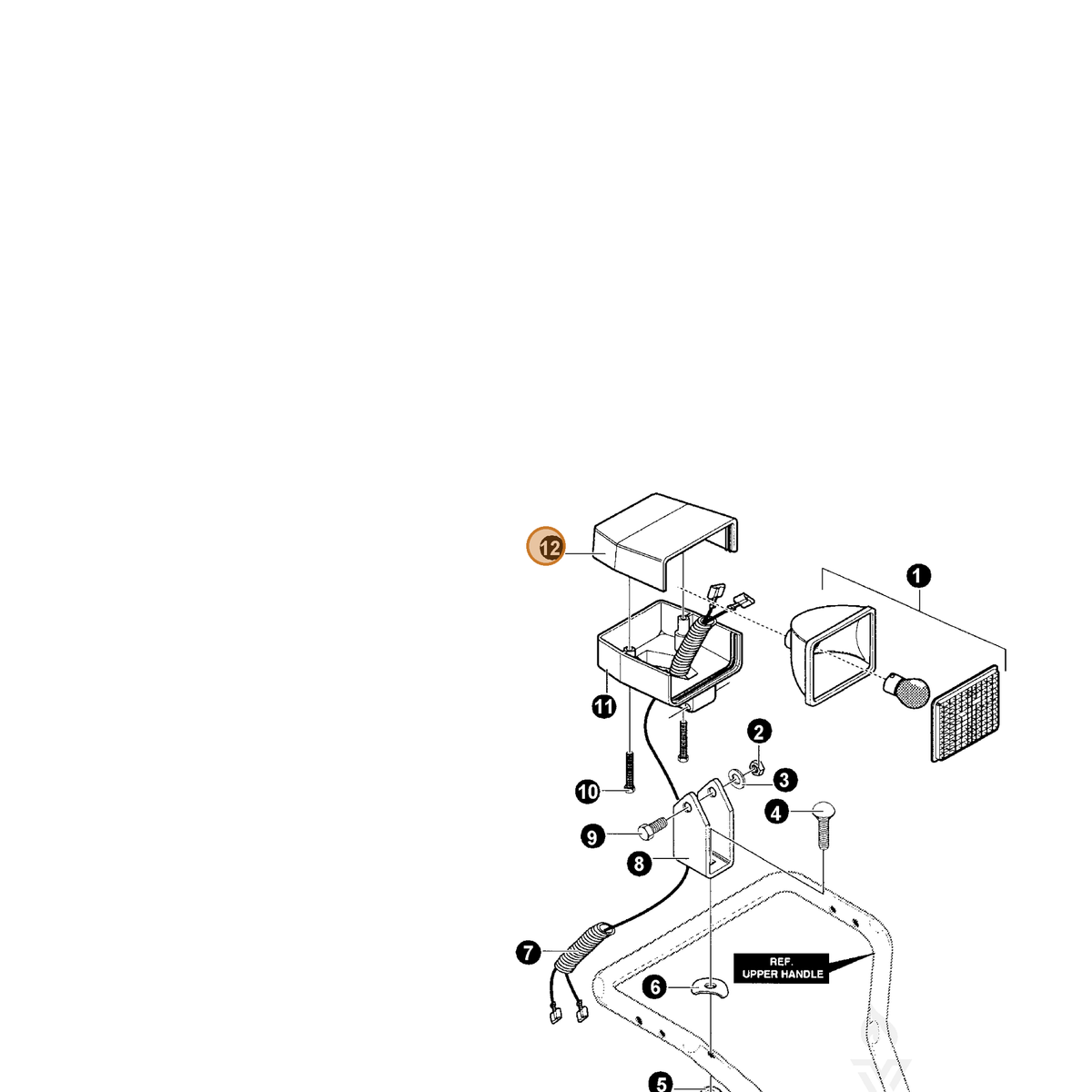 ECHO part 14307395 — IPL diagram snippet (6x zoom, amber highlight)