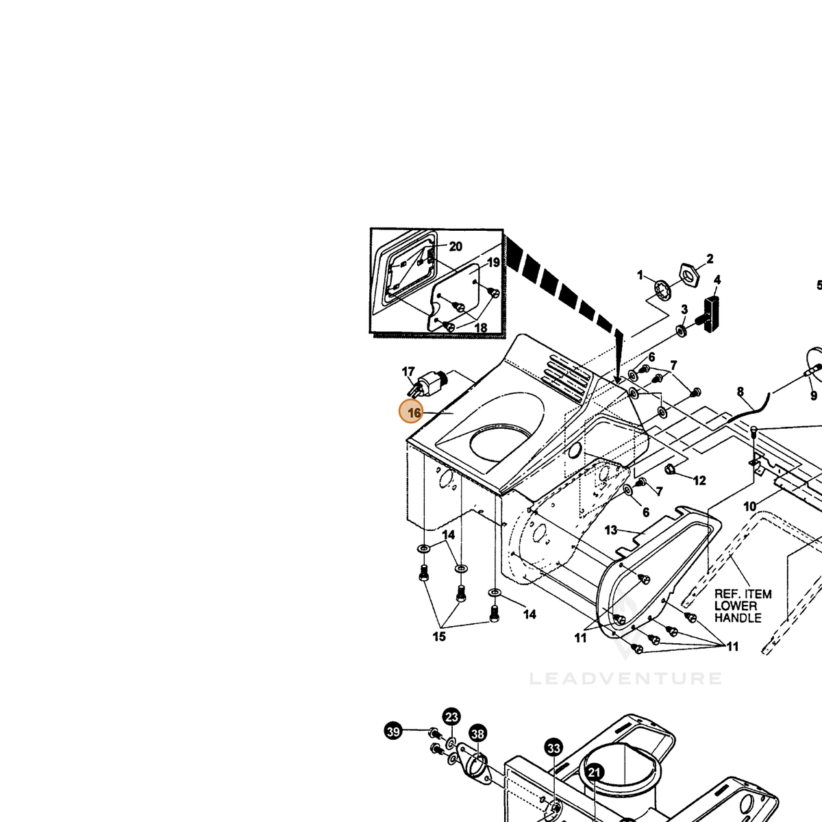 ECHO part 14307468 — IPL diagram snippet (6x zoom, amber highlight)