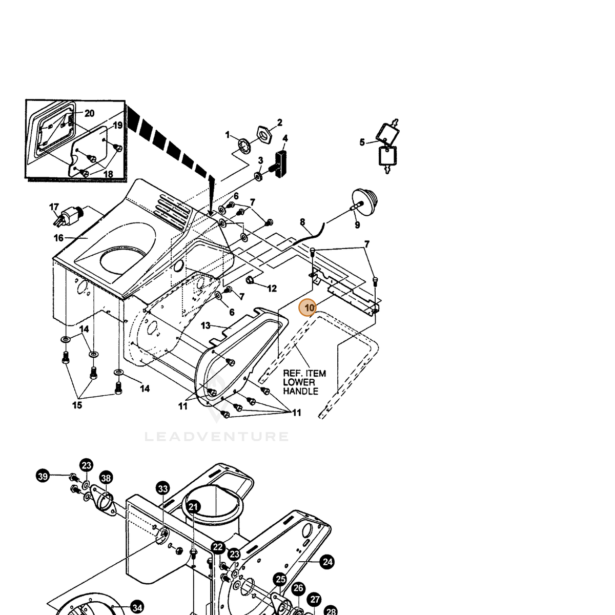 ECHO part 14307469 — IPL diagram snippet (6x zoom, amber highlight)