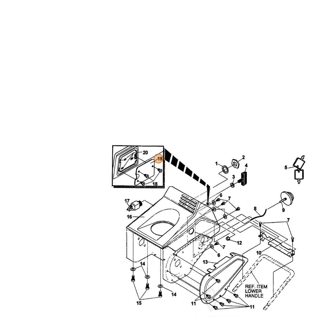 ECHO part 14307470 — IPL diagram snippet (6x zoom, amber highlight)