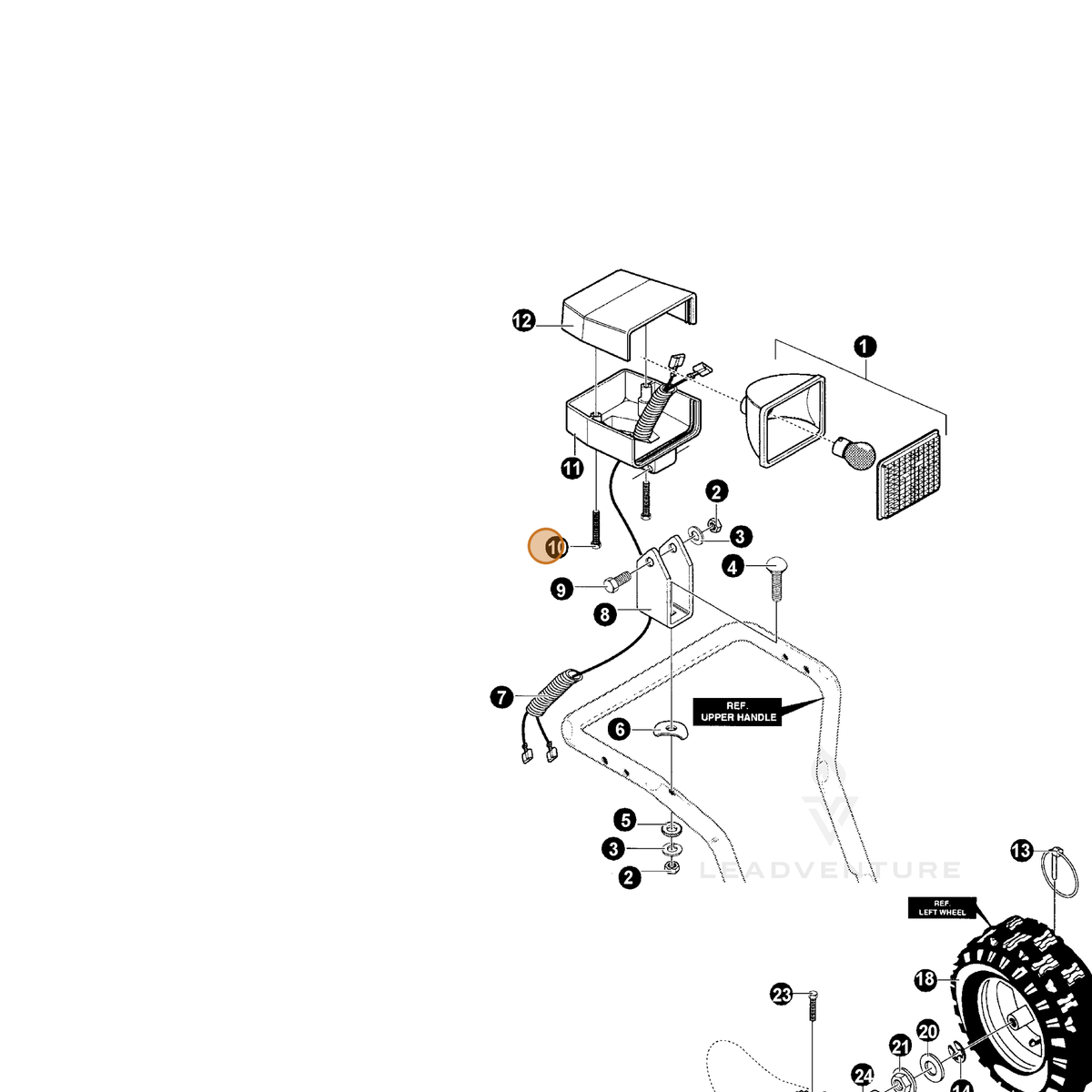 ECHO part 14307781 — IPL diagram snippet (6x zoom, amber highlight)