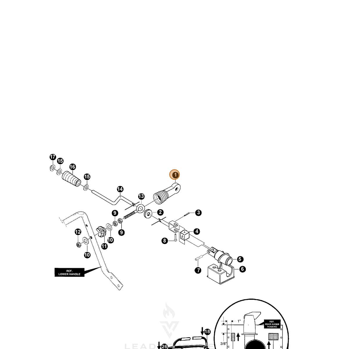 ECHO part 14308145 — IPL diagram snippet (6x zoom, amber highlight)