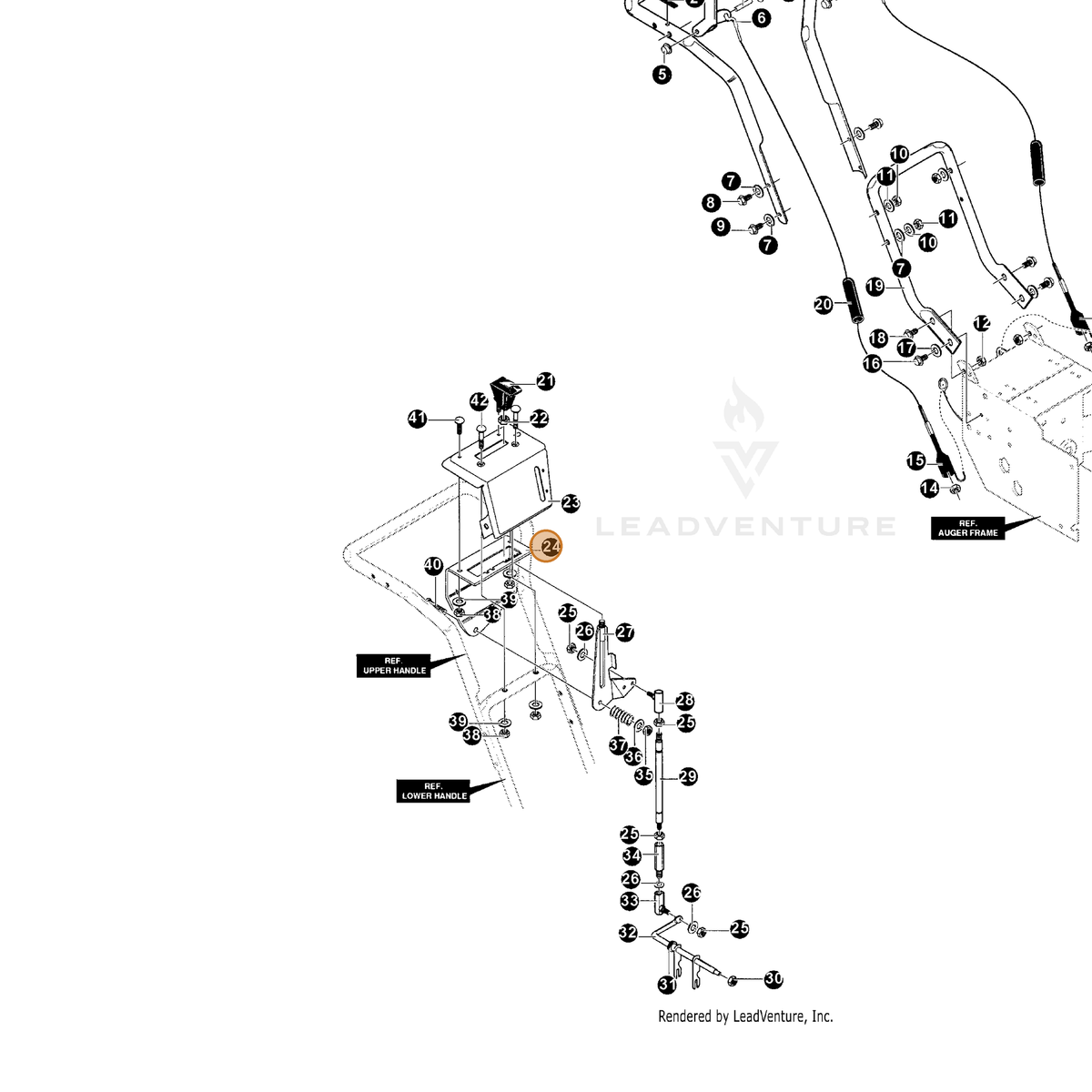 ECHO part 14308905 — IPL diagram snippet (6x zoom, amber highlight)