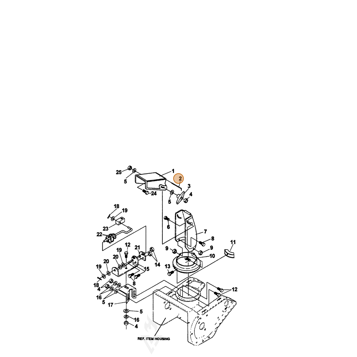 ECHO part 14308931 — IPL diagram snippet (6x zoom, amber highlight)