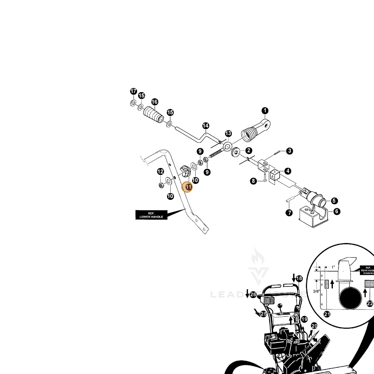 ECHO part 14309344 — IPL diagram snippet (6x zoom, amber highlight)
