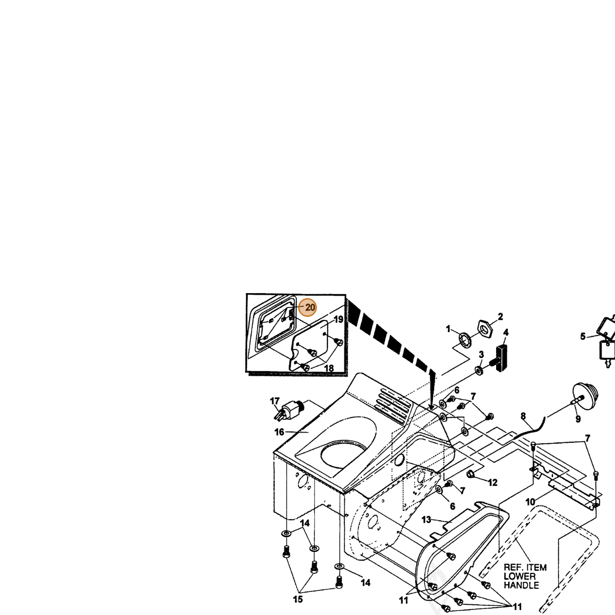 ECHO part 14309811 — IPL diagram snippet (6x zoom, amber highlight)