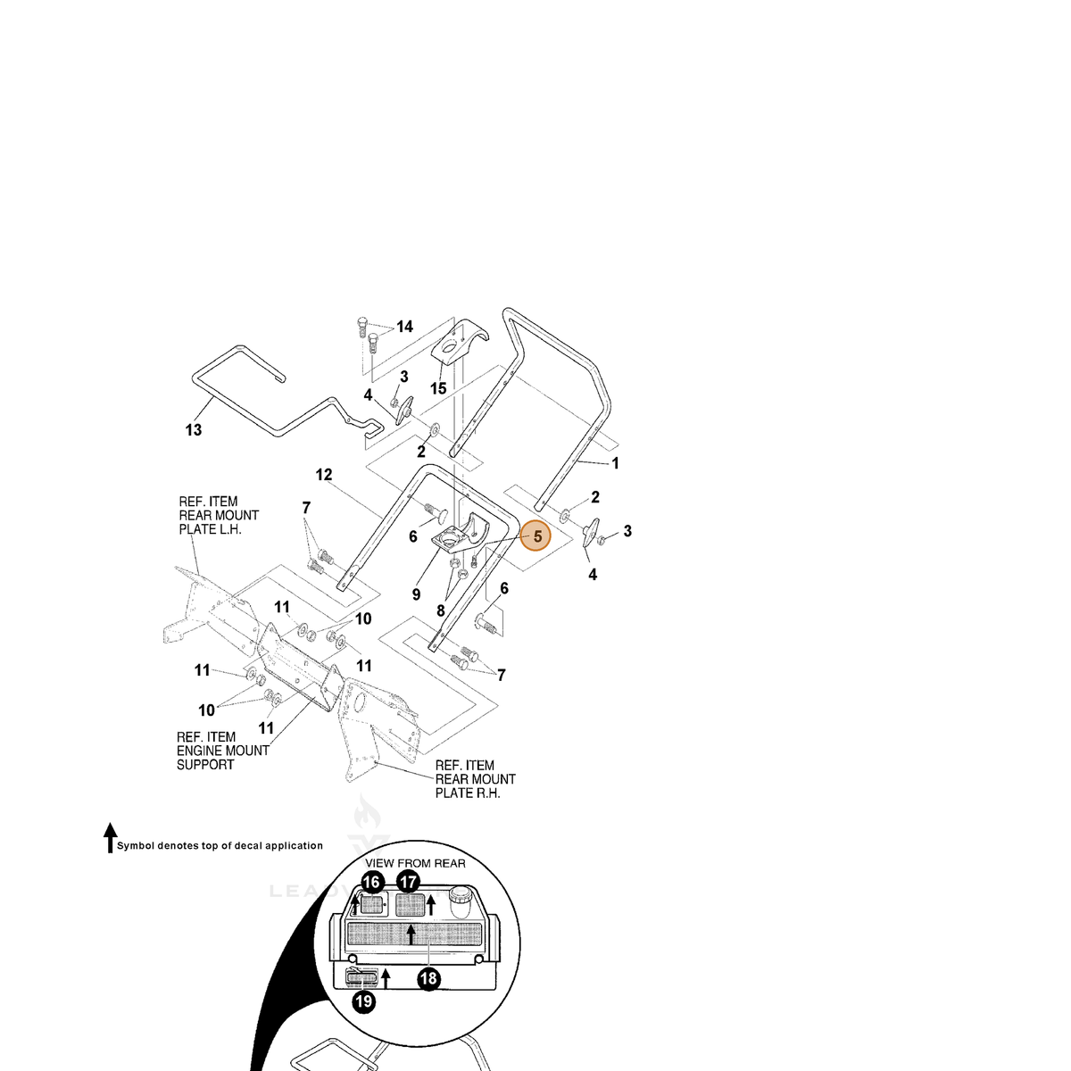 ECHO part 14310169 — IPL diagram snippet (6x zoom, amber highlight)