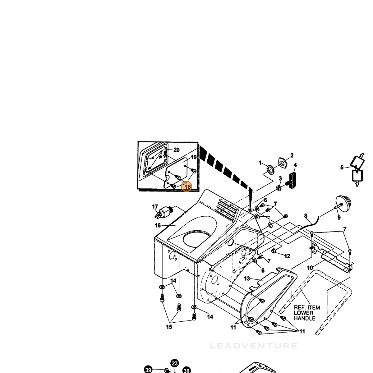 ECHO part 14312362 — IPL diagram snippet (6x zoom, amber highlight)