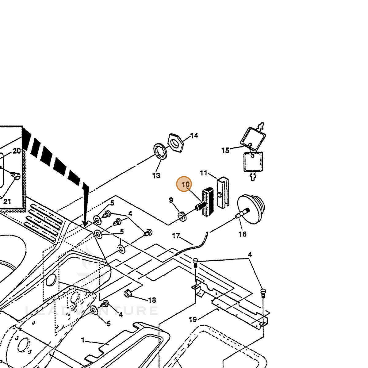 ECHO part 14313231 — IPL diagram snippet (6x zoom, amber highlight)