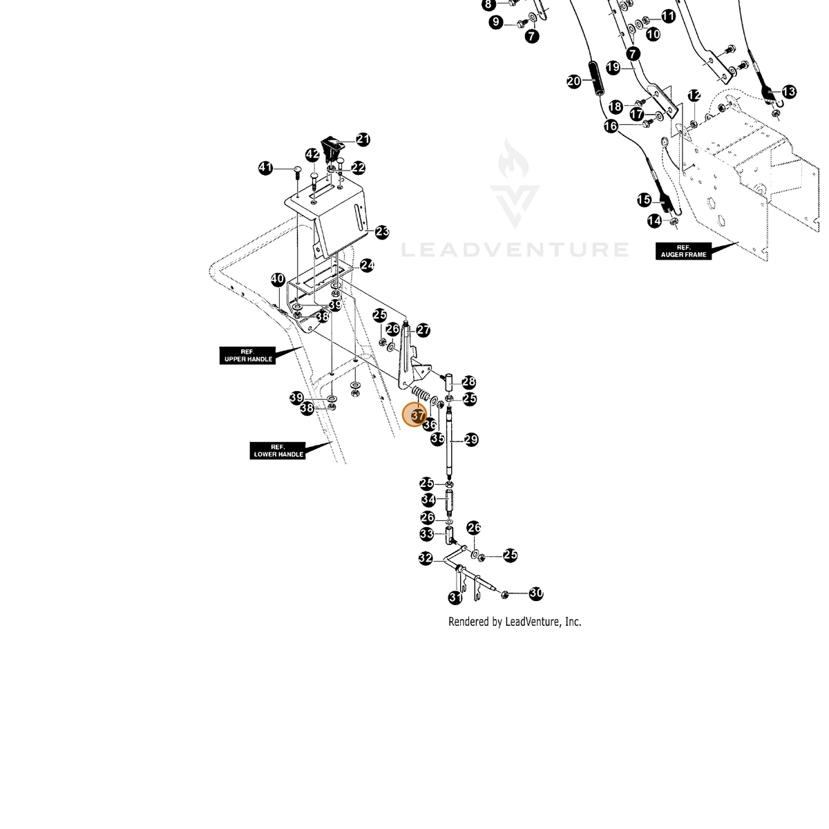 ECHO part 14313842 — IPL diagram snippet (6x zoom, amber highlight)