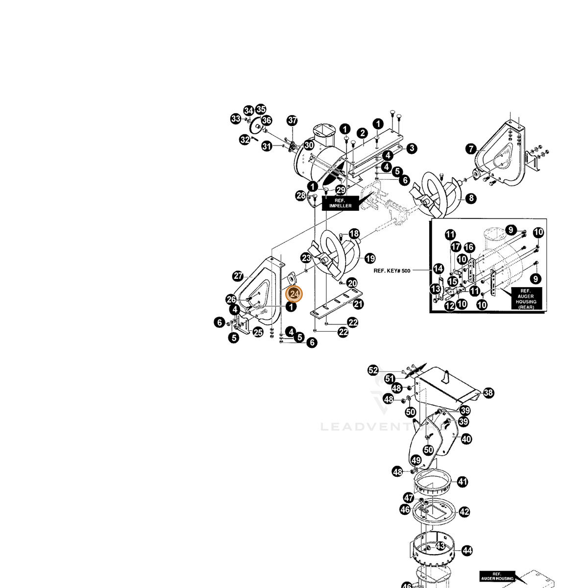 ECHO part 14313873 — IPL diagram snippet (6x zoom, amber highlight)