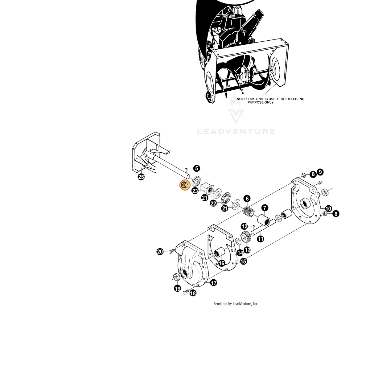 ECHO part 14313914 — IPL diagram snippet (6x zoom, amber highlight)