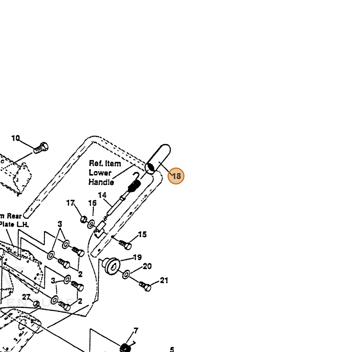 ECHO part 14314142 — IPL diagram snippet (6x zoom, amber highlight)