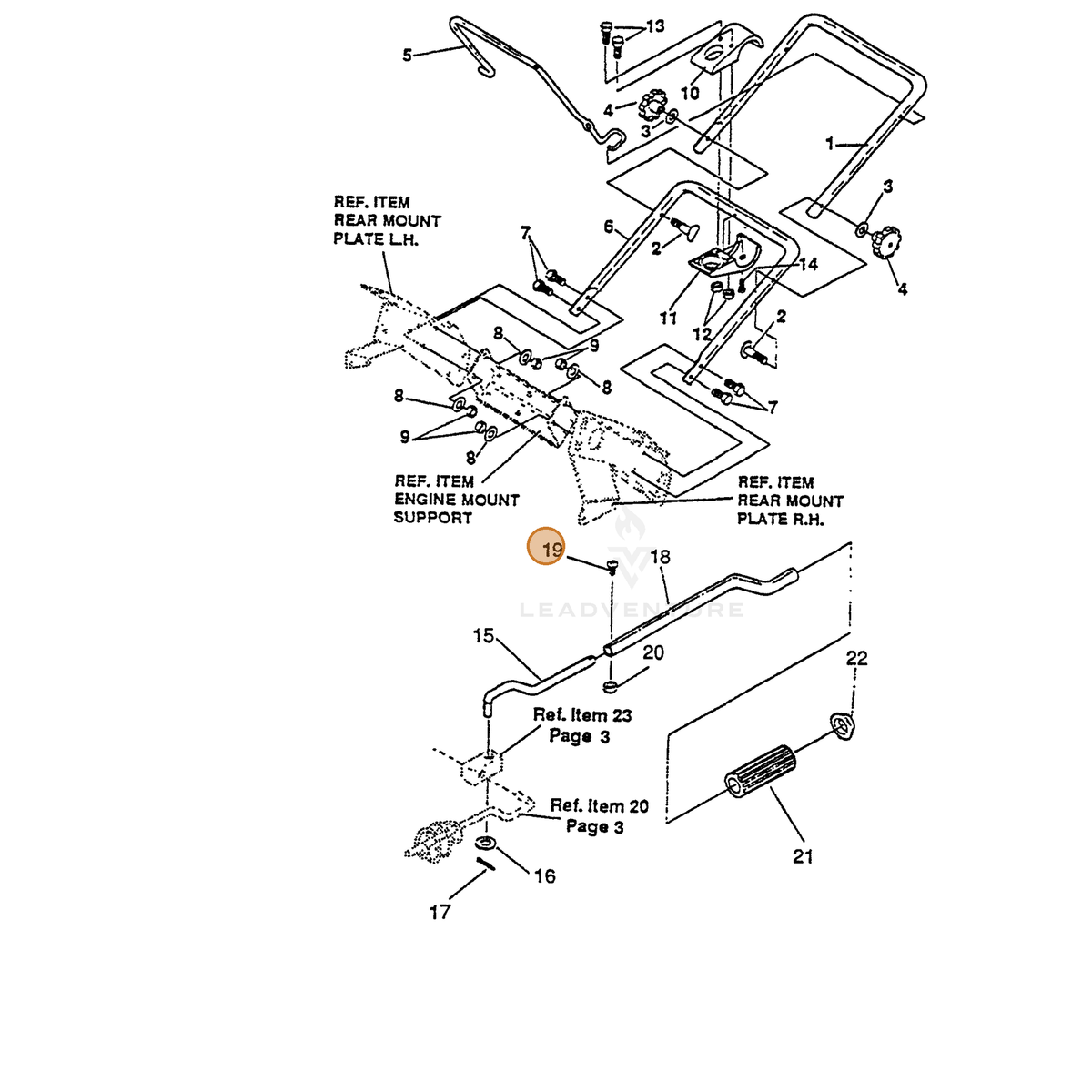 ECHO part 14314158 — IPL diagram snippet (6x zoom, amber highlight)