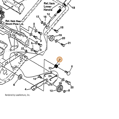 ECHO part 14320150 — IPL diagram snippet (6x zoom, amber highlight)