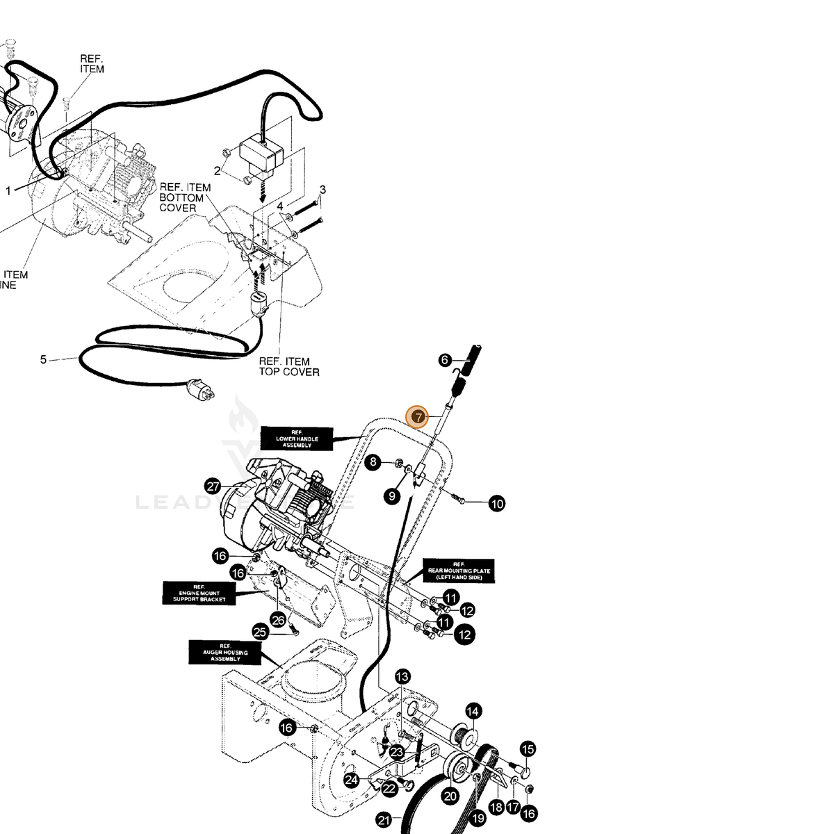 ECHO part 14320529 — IPL diagram snippet (6x zoom, amber highlight)