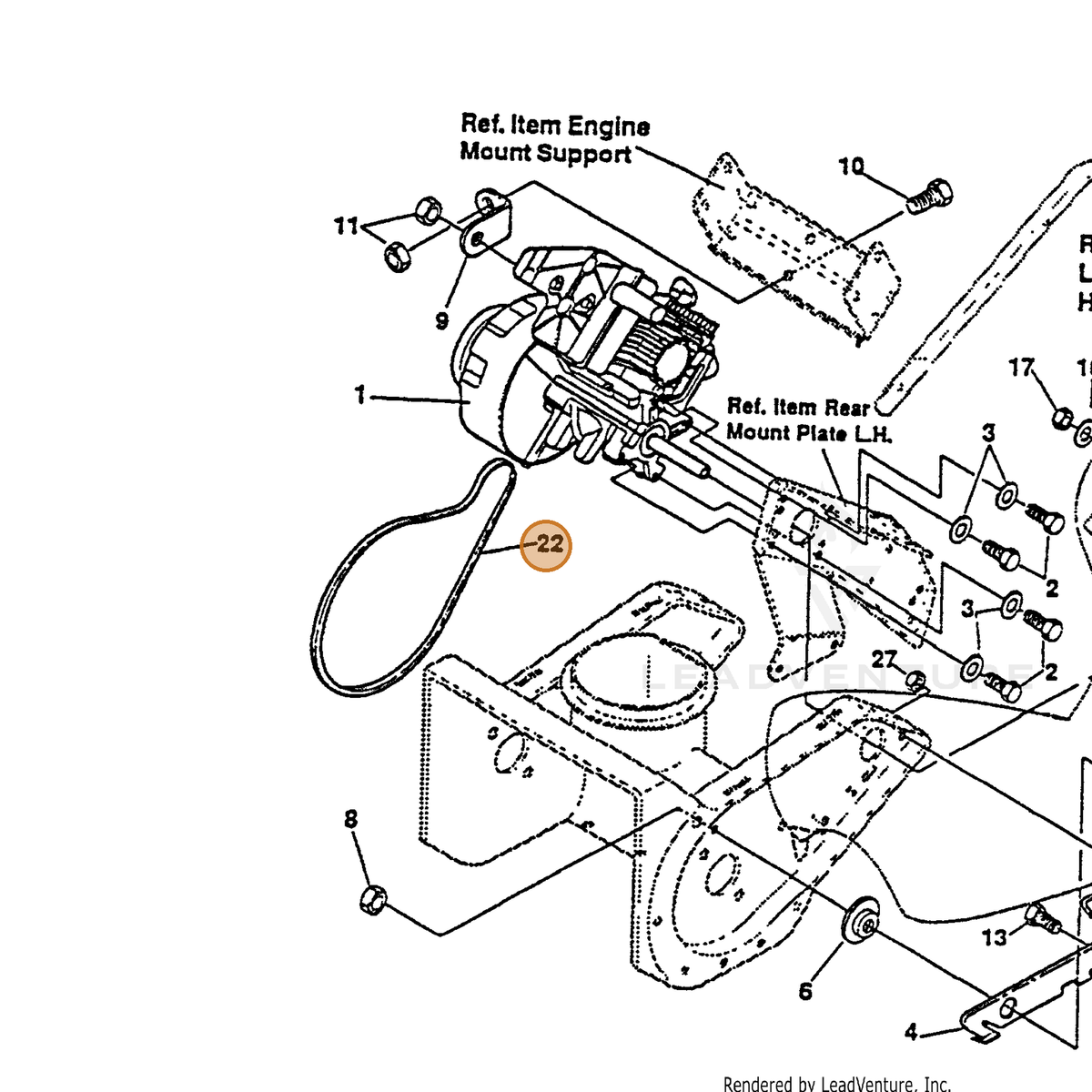 ECHO part 14325891 — IPL diagram snippet (6x zoom, amber highlight)