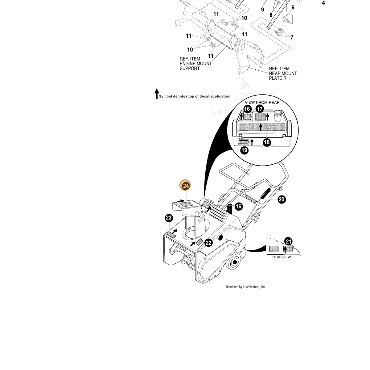 ECHO part 14326162 — IPL diagram snippet (6x zoom, amber highlight)