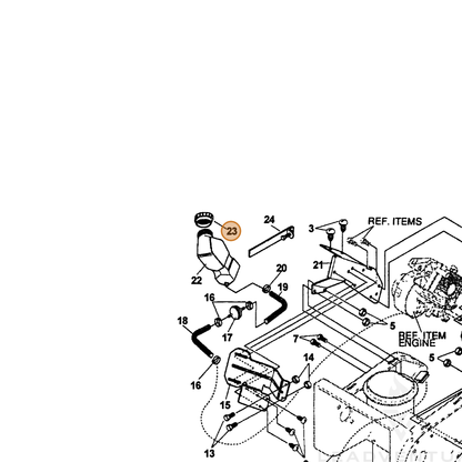 ECHO part 14327018 — IPL diagram snippet (6x zoom, amber highlight)