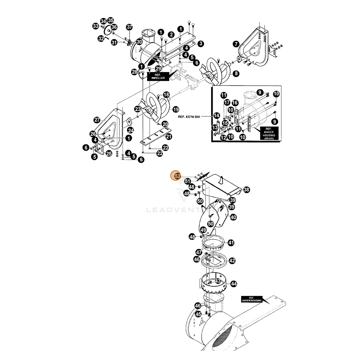 ECHO part 14328683 — IPL diagram snippet (6x zoom, amber highlight)