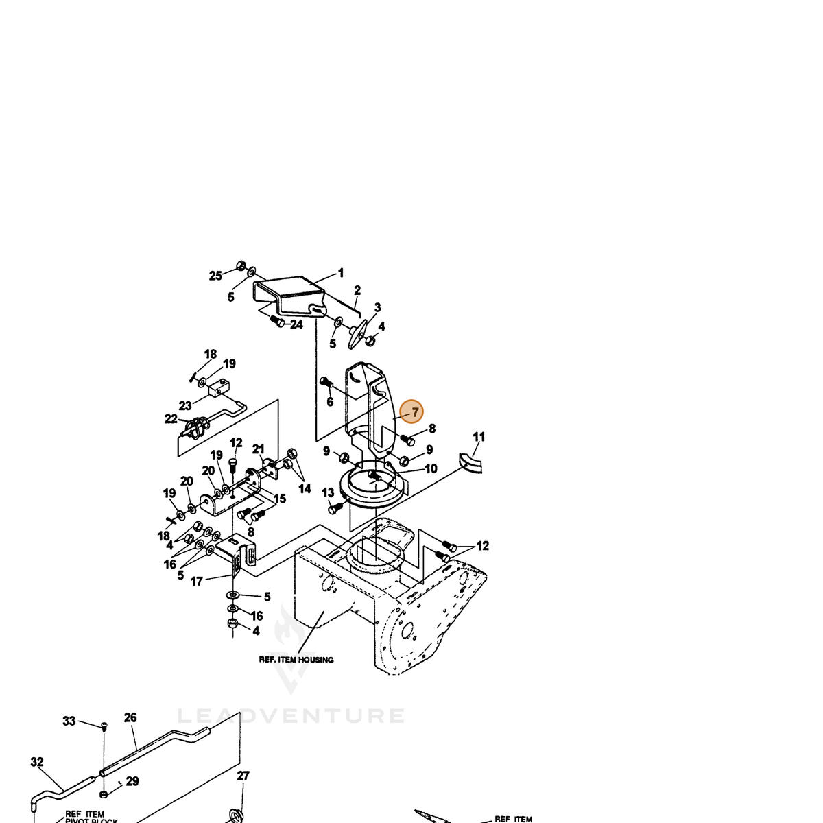 ECHO part 14334234 — IPL diagram snippet (6x zoom, amber highlight)