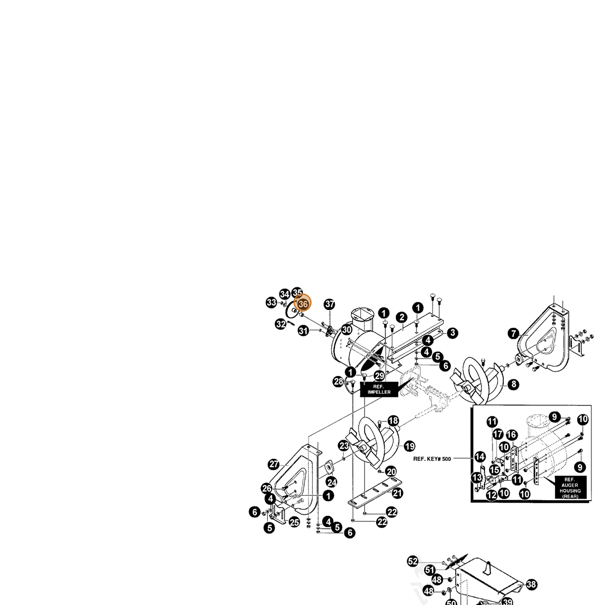 ECHO part 14334514 — IPL diagram snippet (6x zoom, amber highlight)