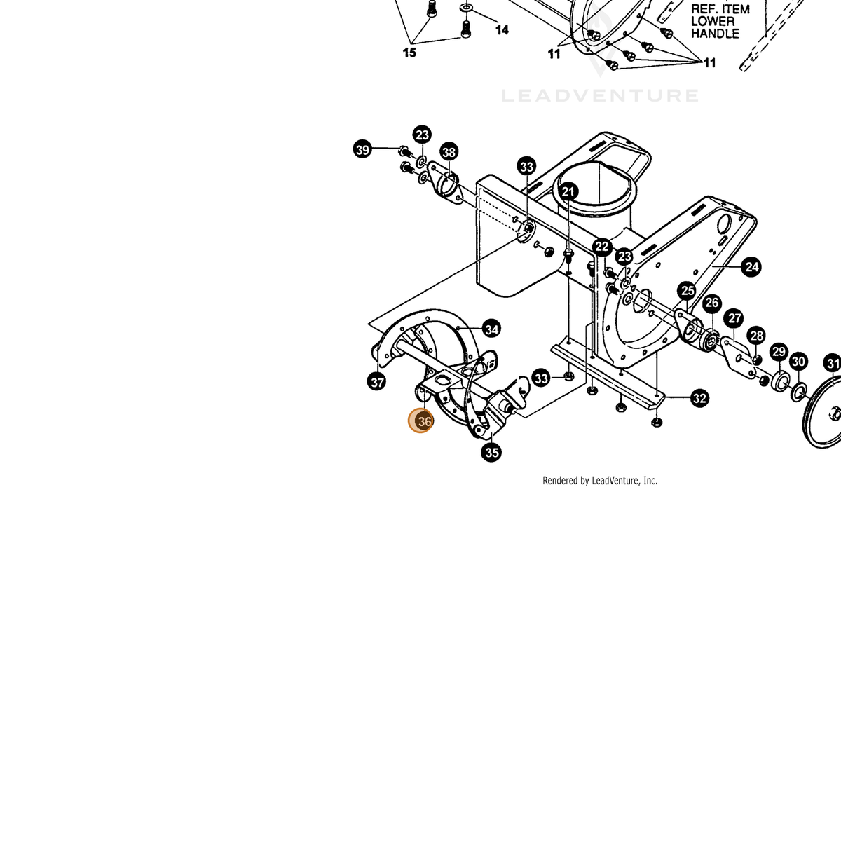 ECHO part 14335992 — IPL diagram snippet (6x zoom, amber highlight)