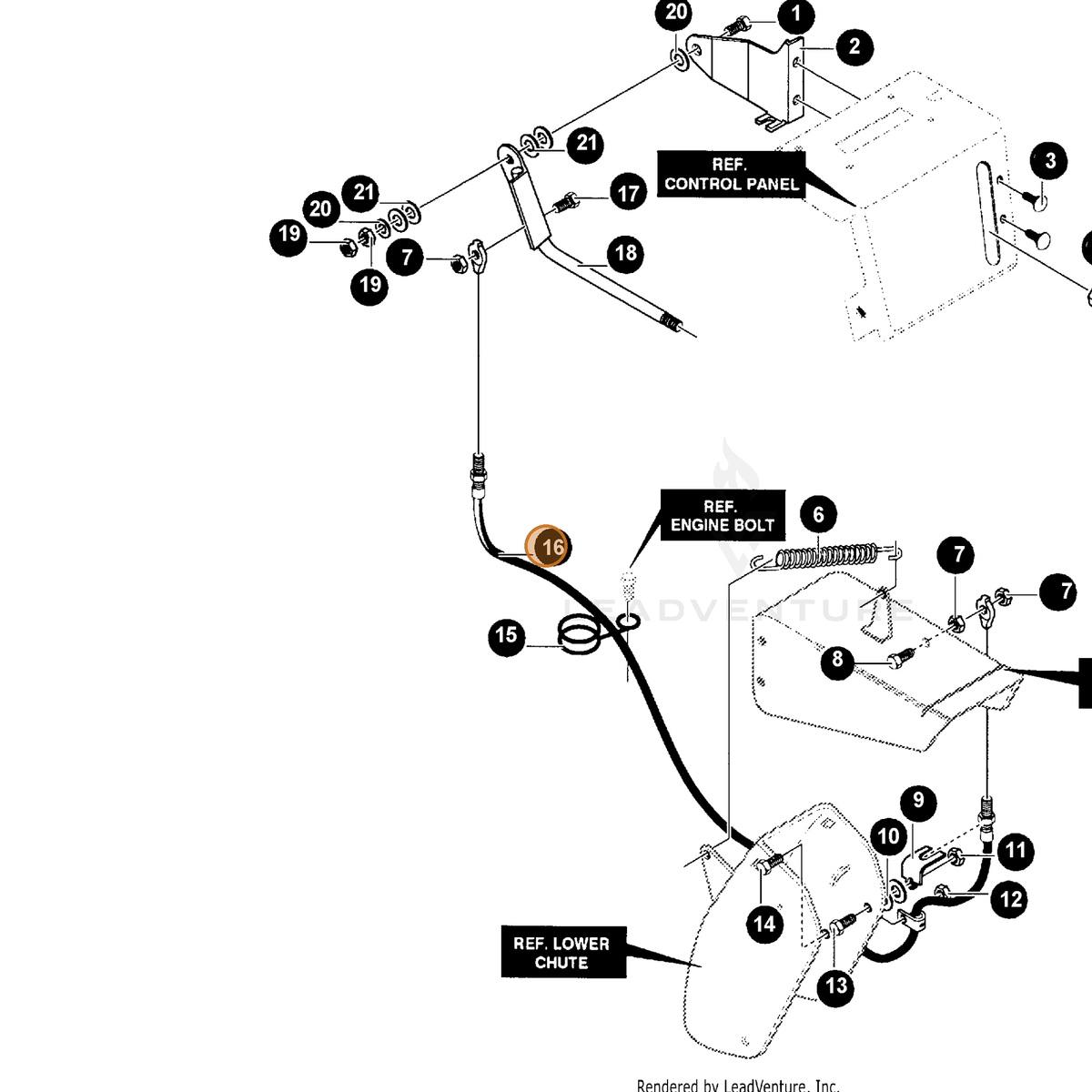 ECHO part 14339496 — IPL diagram snippet (6x zoom, amber highlight)