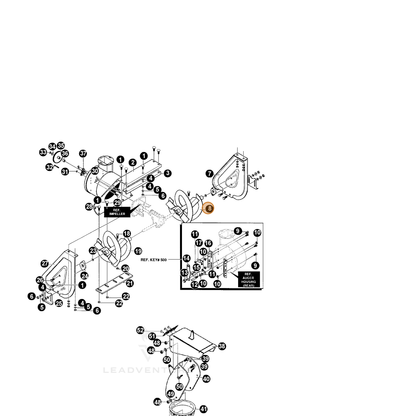 ECHO part 14340006 — IPL diagram snippet (6x zoom, amber highlight)