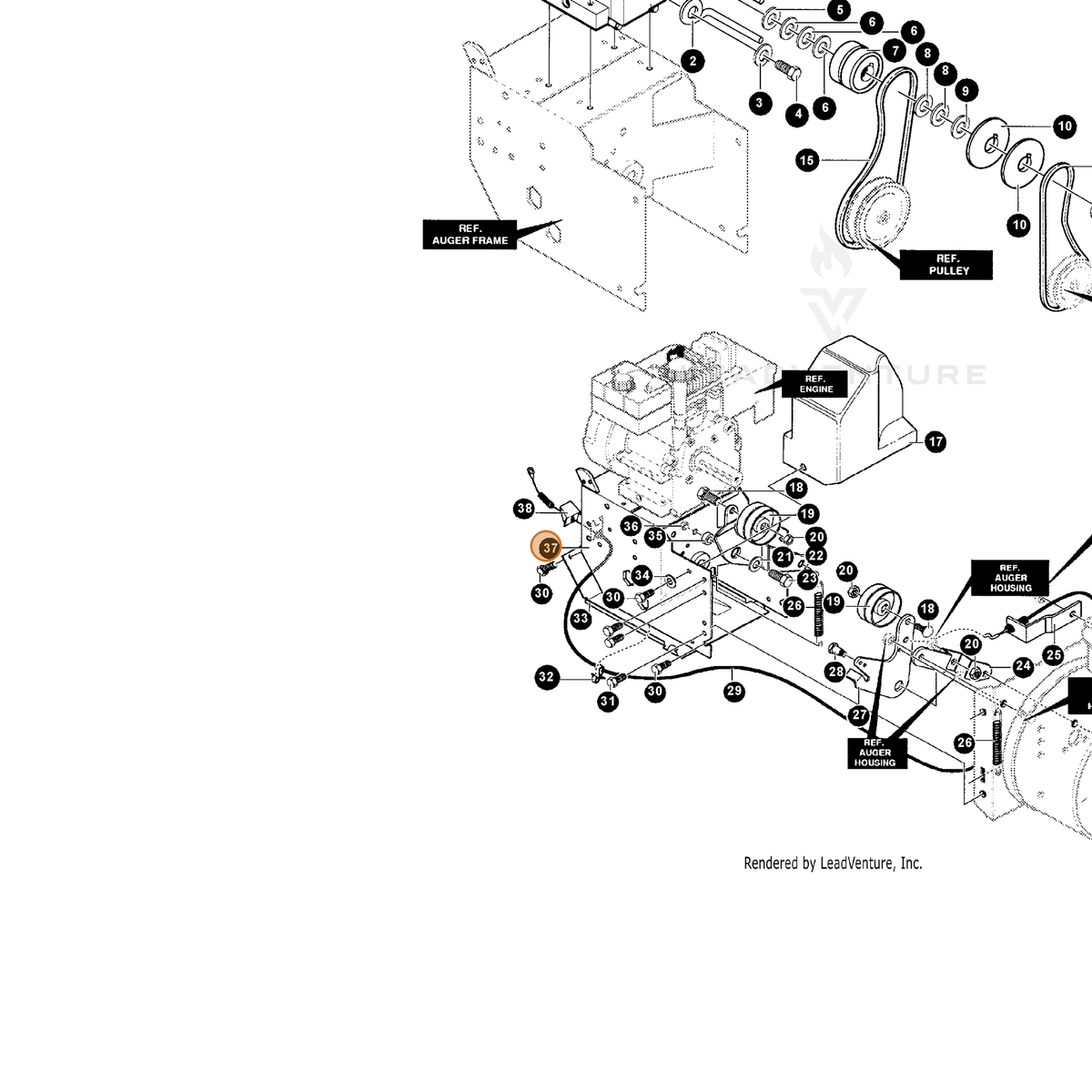ECHO part 14340578 — IPL diagram snippet (6x zoom, amber highlight)