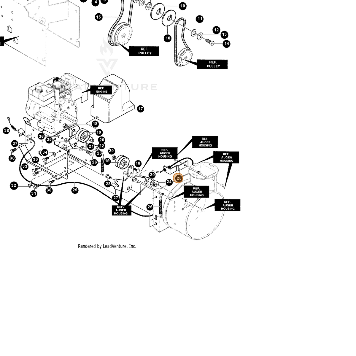 ECHO part 14340579 — IPL diagram snippet (6x zoom, amber highlight)