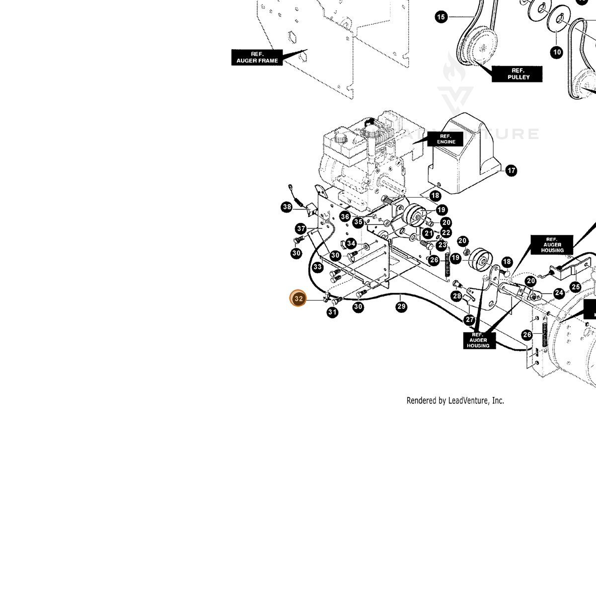 ECHO part 14340682 — IPL diagram snippet (6x zoom, amber highlight)
