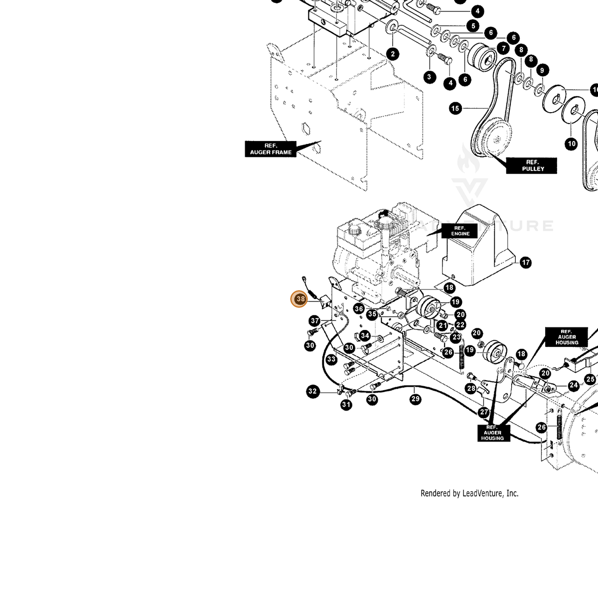 ECHO part 14340869 — IPL diagram snippet (6x zoom, amber highlight)