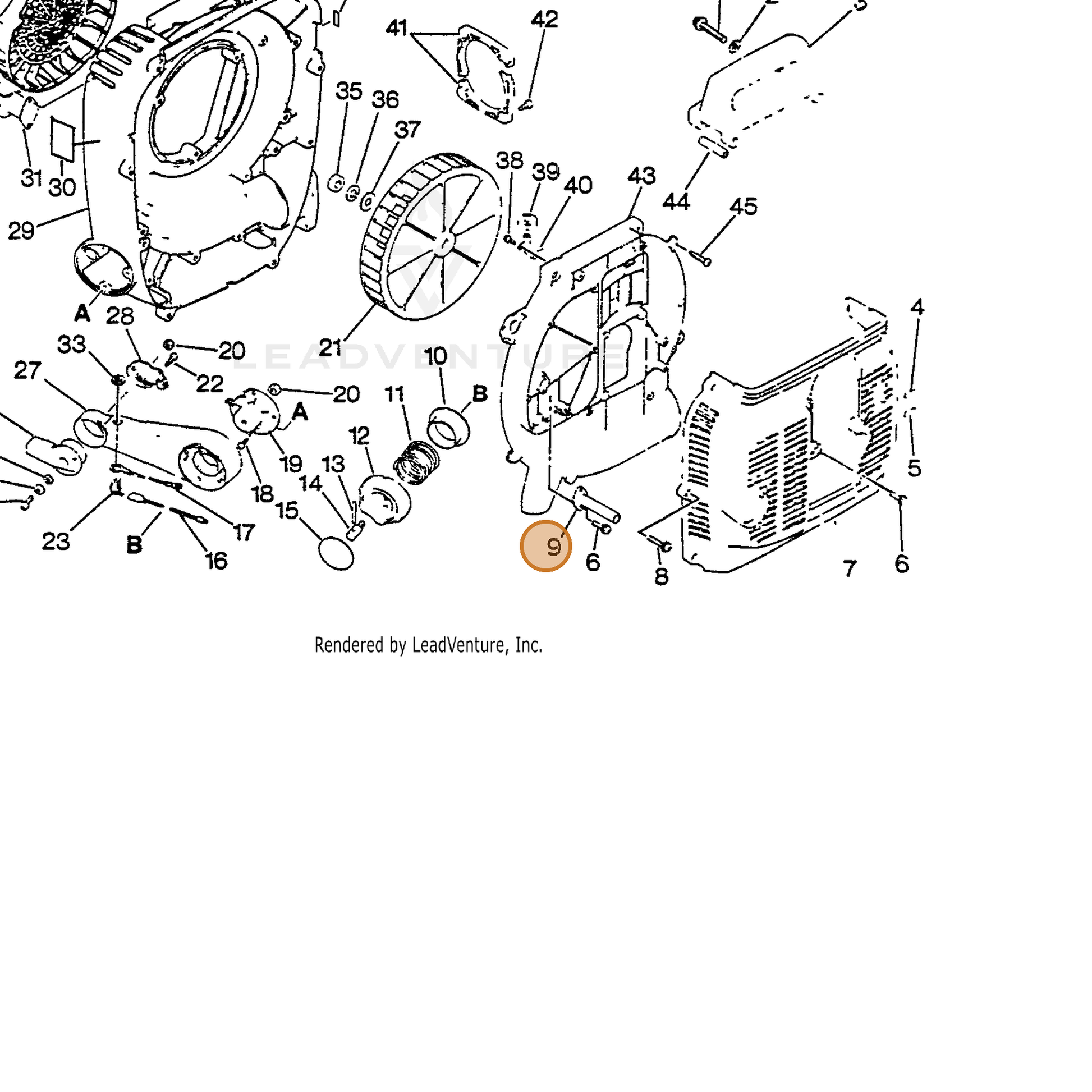 ECHO part 14517404260 — IPL diagram snippet (6x zoom, amber highlight)