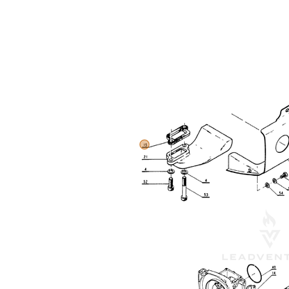 ECHO part 14551000231 — IPL diagram snippet (6x zoom, amber highlight)