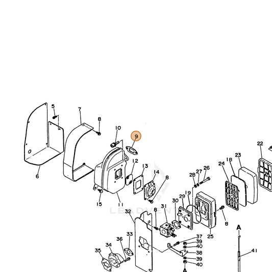 ECHO part 14551003461 — IPL diagram snippet (6x zoom, amber highlight)
