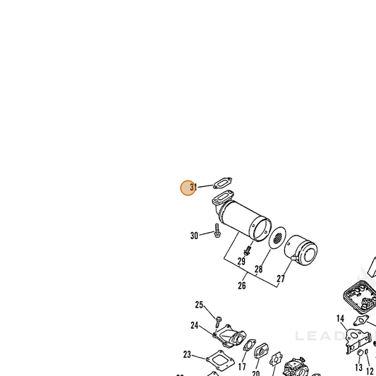 ECHO part 14551010460 — IPL diagram snippet (6x zoom, amber highlight)