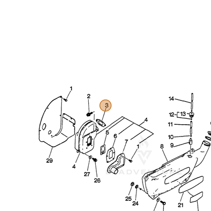 ECHO part 14551010721 — IPL diagram snippet (6x zoom, amber highlight)