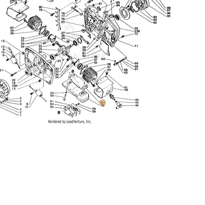 ECHO part 14551016131 — IPL diagram snippet (6x zoom, amber highlight)