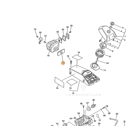 ECHO part 14551019831 — IPL diagram snippet (6x zoom, amber highlight)